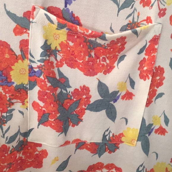 White & Orange Floral Swing Style Sweater w/Pockets Sz M NWT - Picture 5 of 10